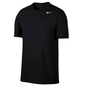 Nike Mens S Black Dri Fit Swoosh Design Crewneck Training Tee